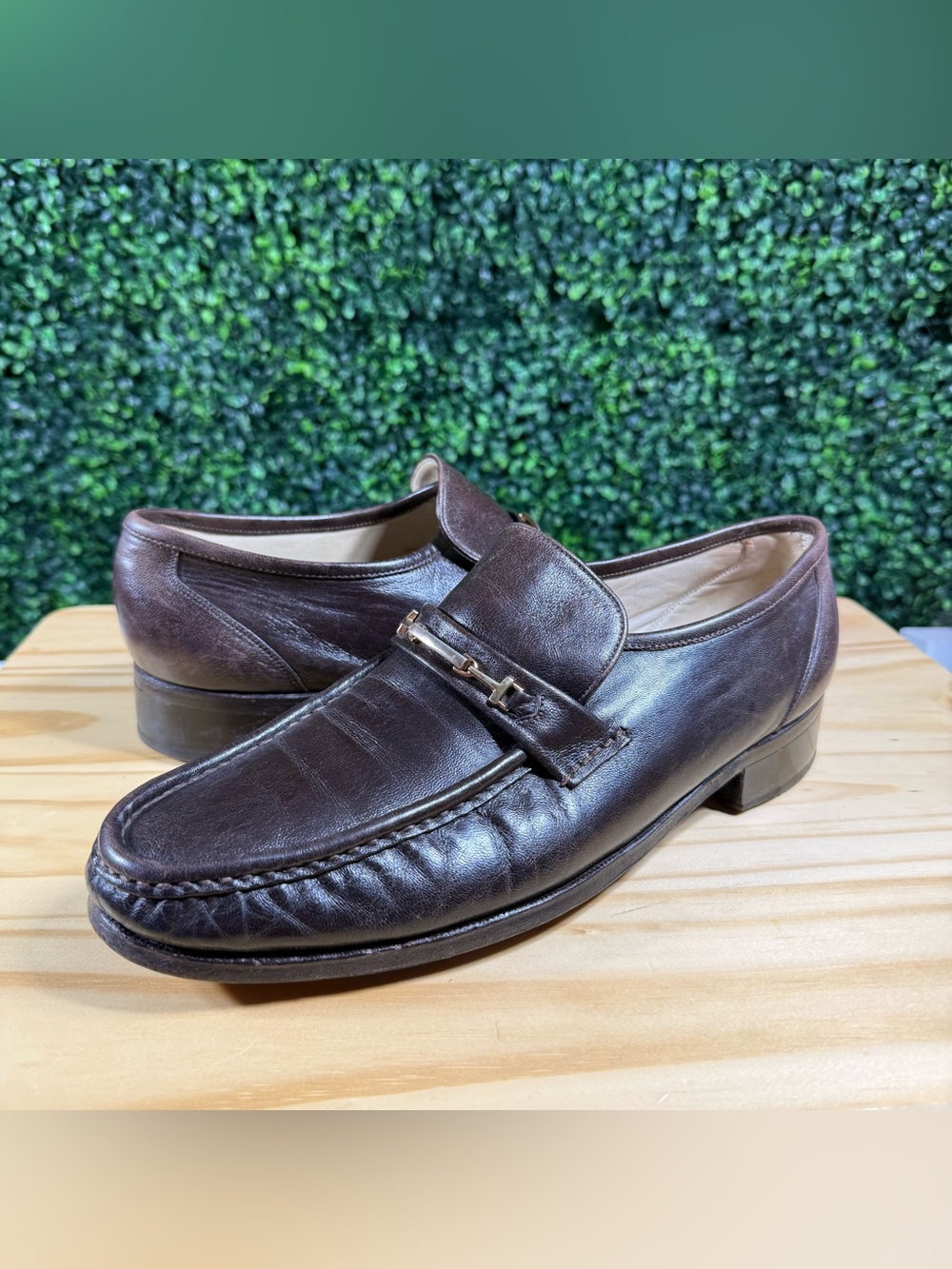 Florsheim Imperial Men’s 10.5 D Brown Leather Bit Loafers Dress Shoes